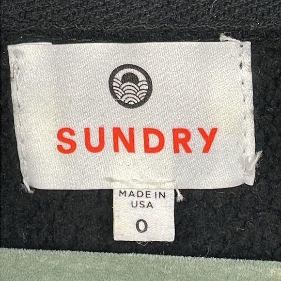 Sundry Quarter Zip Longline Sweatshirt Dress Fleece Loose Baggy Sz 0 - Picture 6 of 9